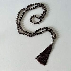 Glass bead mala necklace